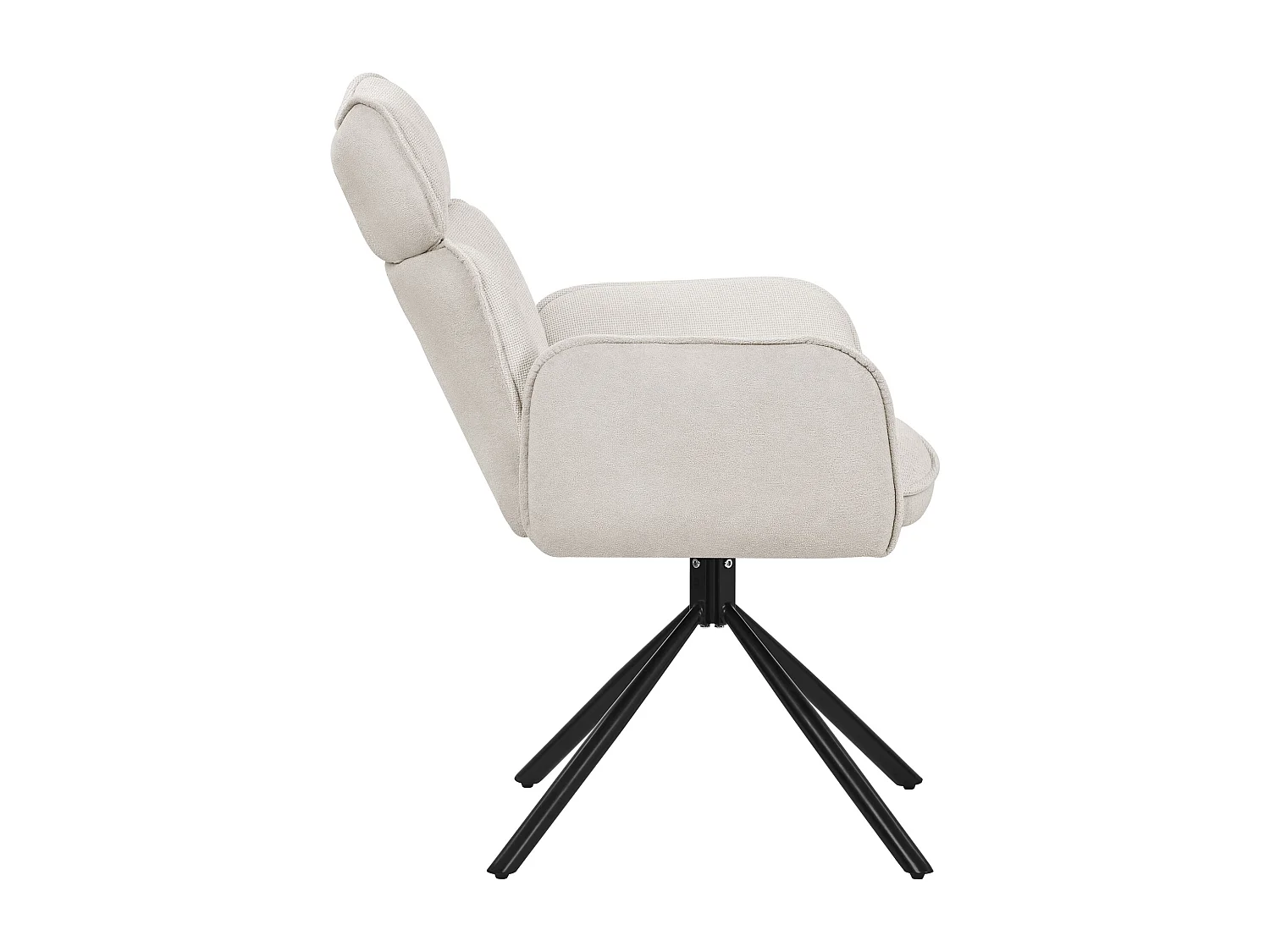 ML-Design Set 2 sedie da scrivania beige con rivestimento in tessuto, girevoli a 360°, poltrona da ufficio con braccioli e schienale, sedia da pranzo