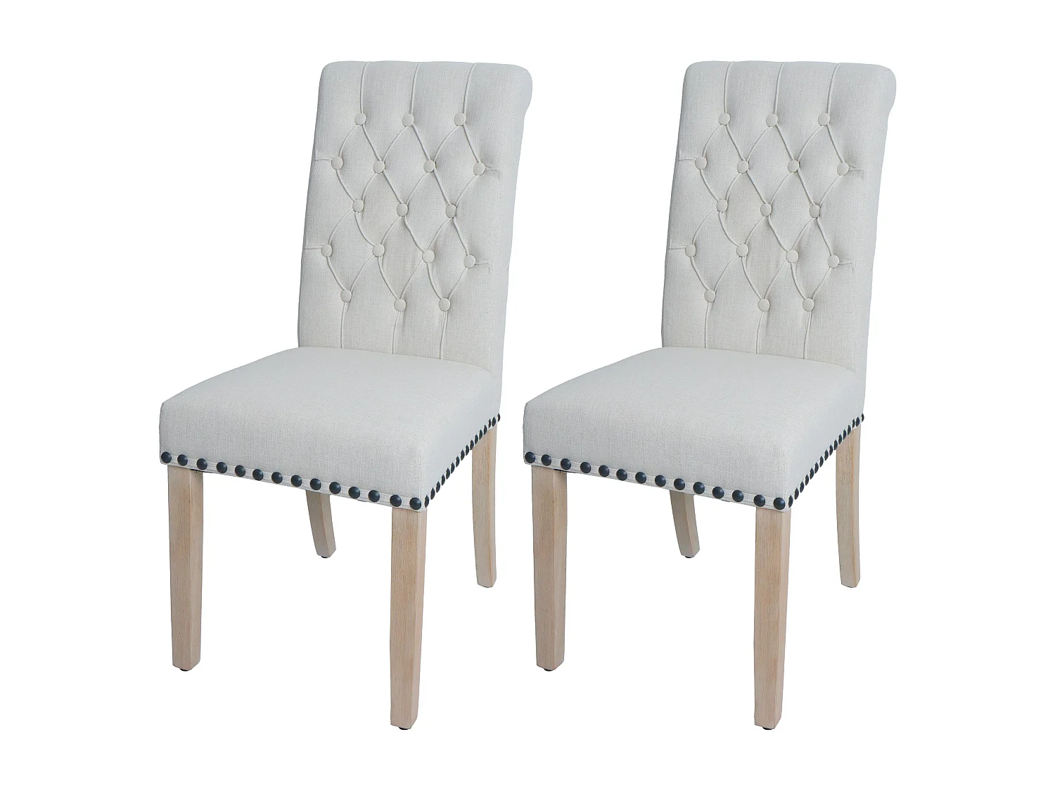 Chaise de salle à manger MCW-O66 (lot de 2),  blanc