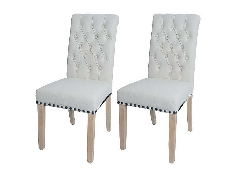 Chaise de salle à manger MCW-O66 (lot de 2),  blanc