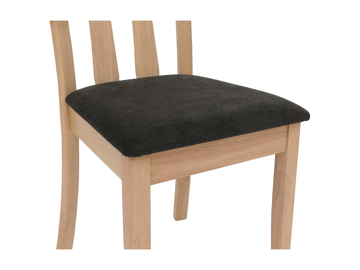 Dining chair MCW-G46 (set of 6),  natural-coloured frame, black