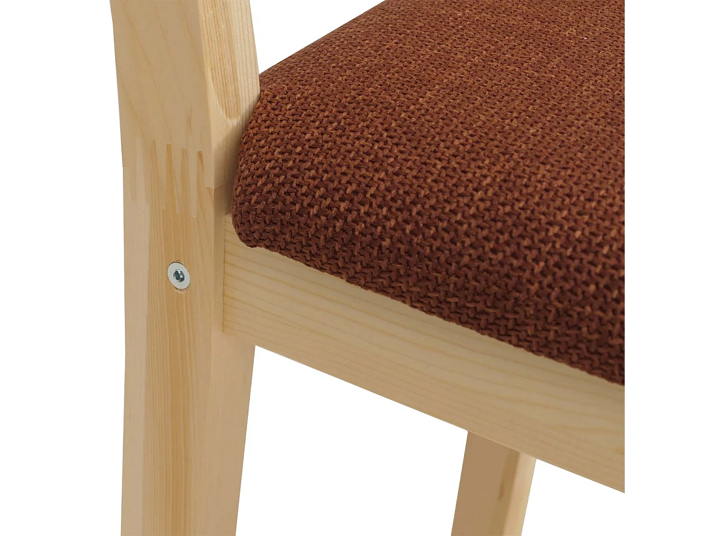 Chaise de salle à manger MCW-F77 (lot de 4),  naturel, rembourrage terracotta