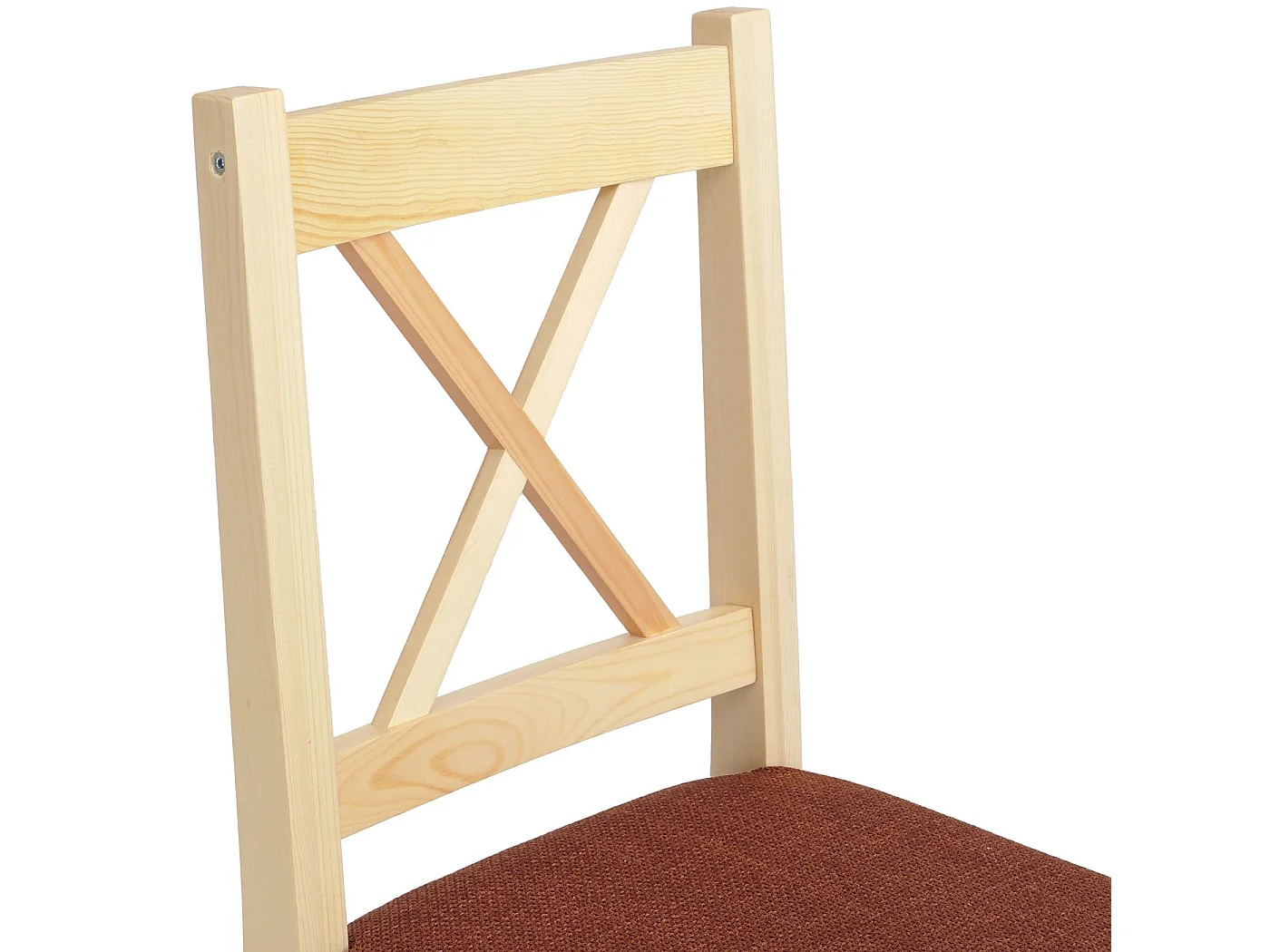 Chaise de salle à manger MCW-F77 (lot de 4),  naturel, rembourrage terracotta