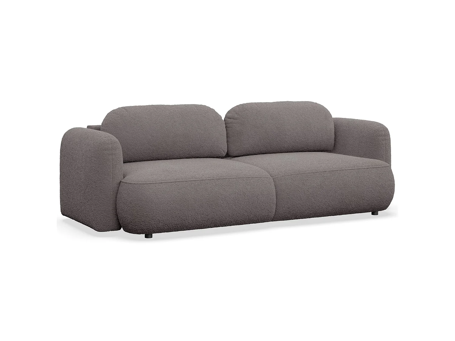 Canapé convertible 3 places en tissu bouclette taupe TVOYA