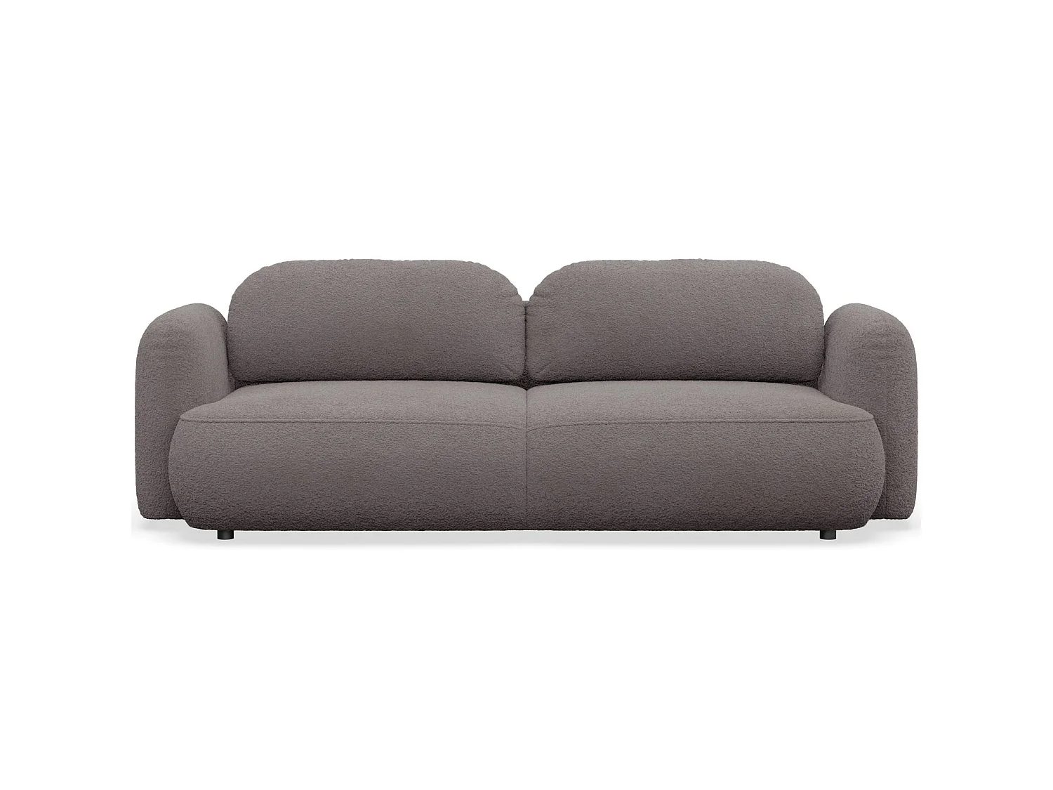 Canapé convertible 3 places en tissu bouclette taupe TVOYA