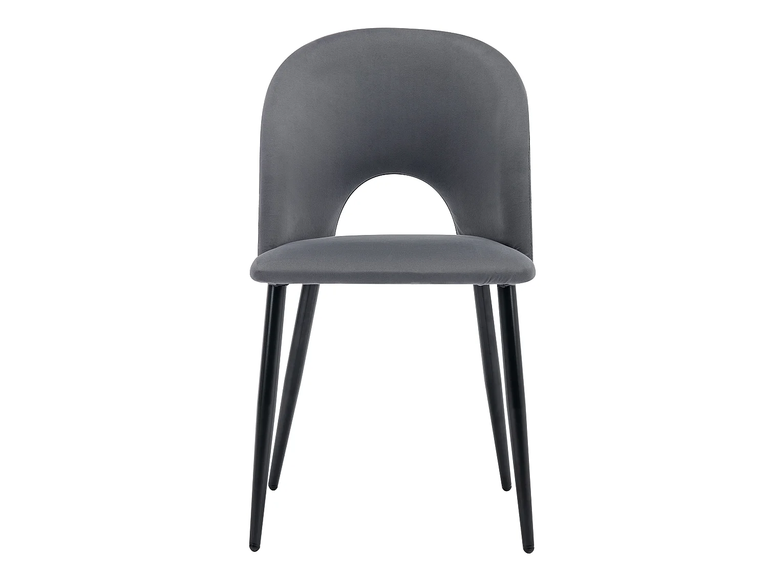 Set van 6 stoelen 47x44x84 cm met gestoffeerde stof en verstelbare stoelpoten in grijs voor woonkamer en eetkamer