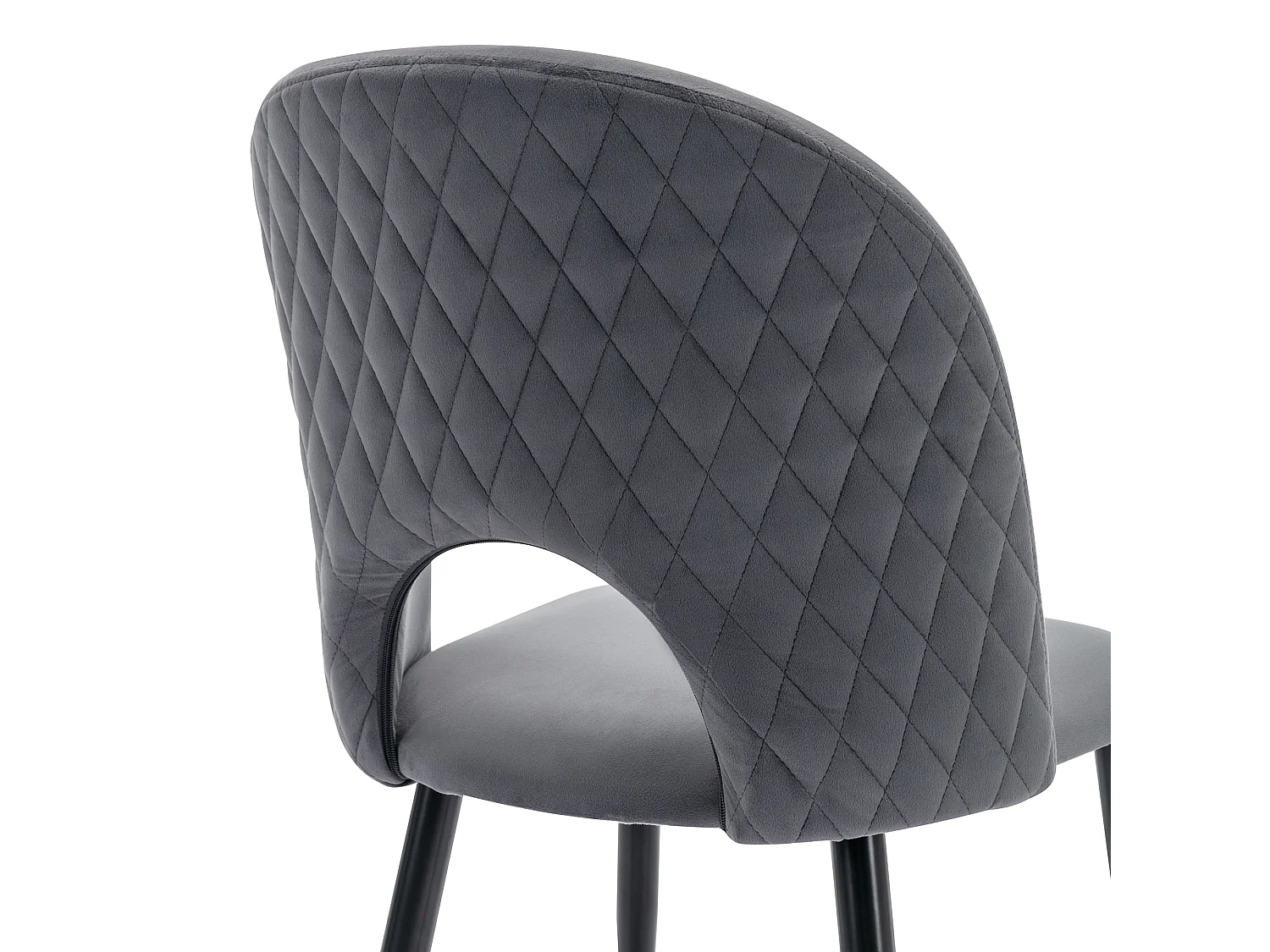 Set van 6 stoelen 47x44x84 cm met gestoffeerde stof en verstelbare stoelpoten in grijs voor woonkamer en eetkamer