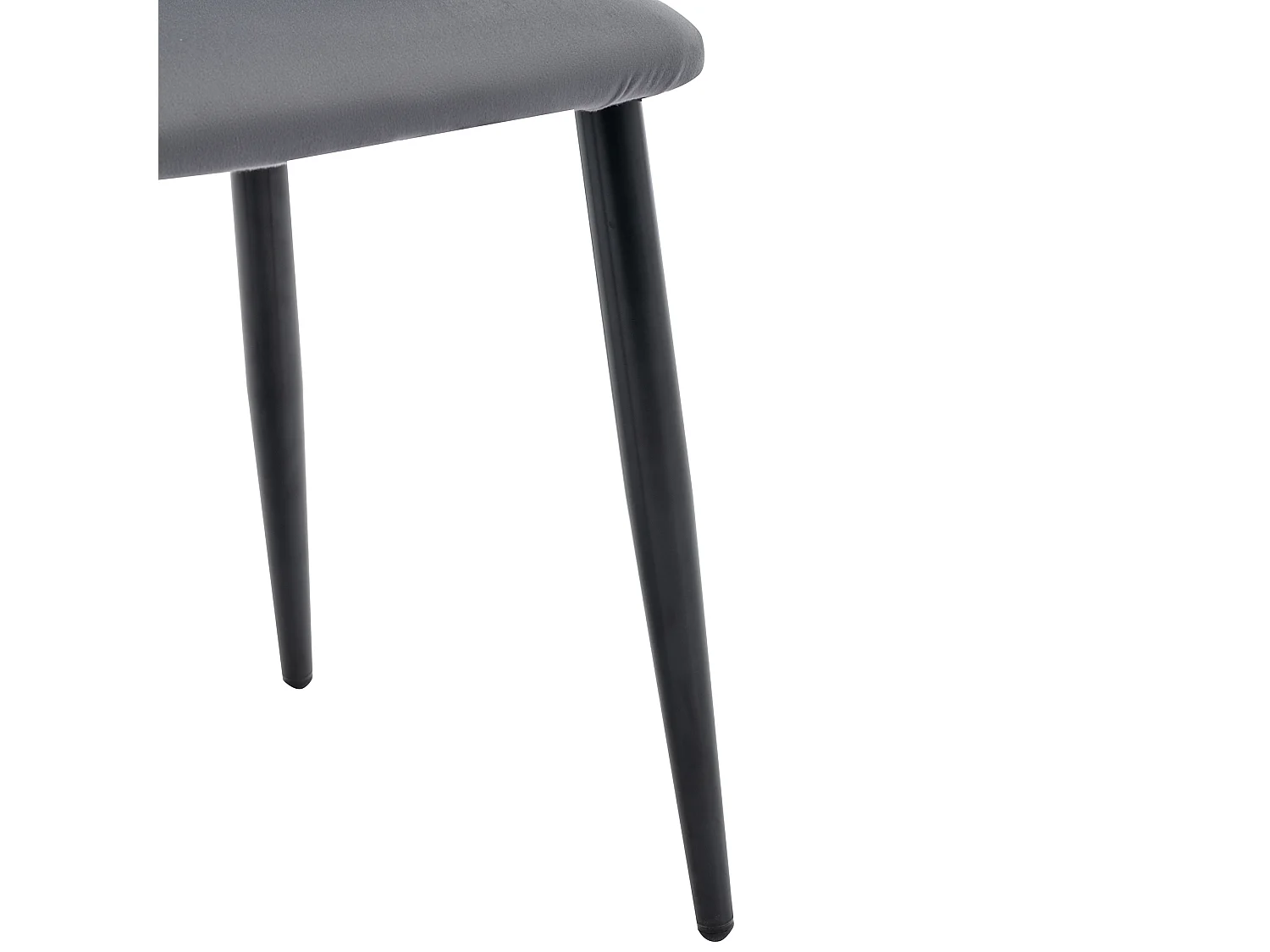 Set van 6 stoelen 47x44x84 cm met gestoffeerde stof en verstelbare stoelpoten in grijs voor woonkamer en eetkamer