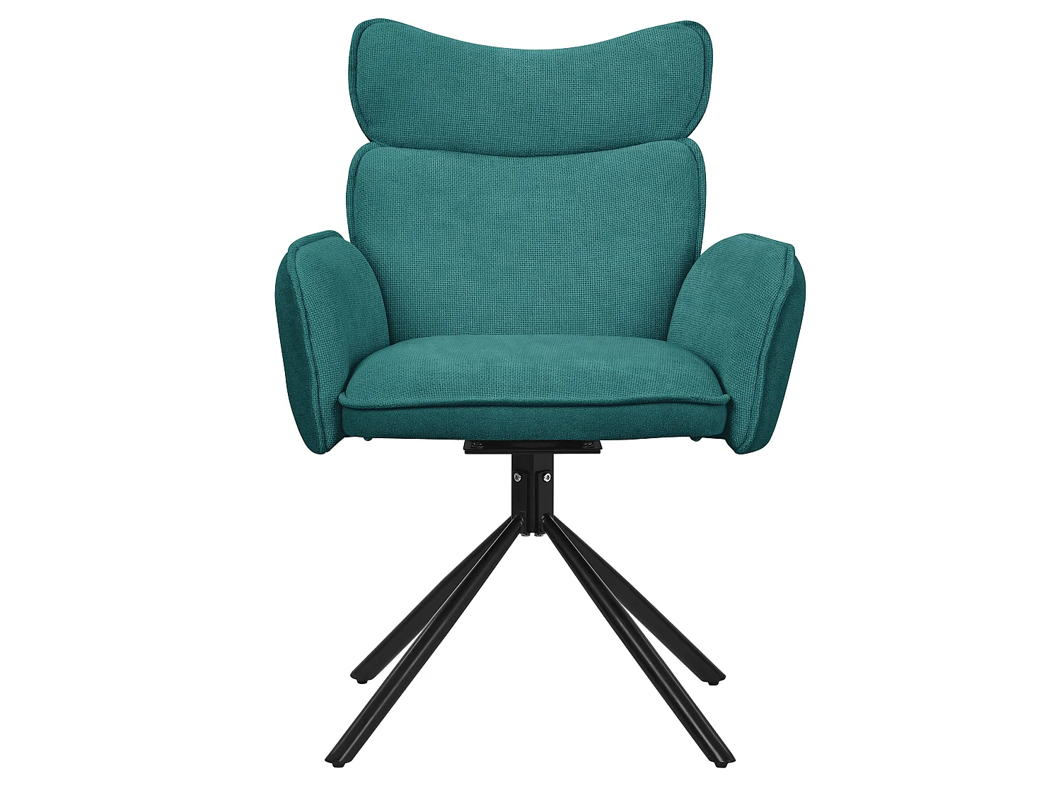 ML-Design Set 4 sedie da scrivania verde petrolio, in tessuto, girevoli a 360°, poltrona da ufficio con braccioli e schienale, sedia da pranzo