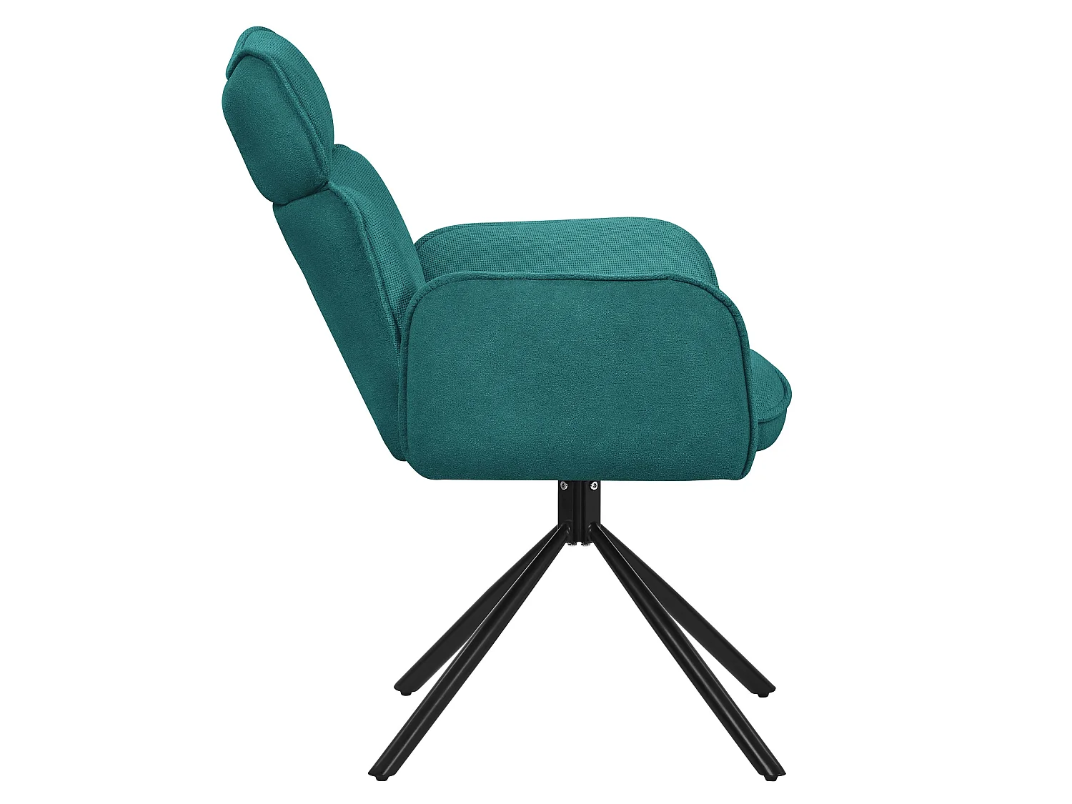 ML-Design Set 4 sedie da scrivania verde petrolio, in tessuto, girevoli a 360°, poltrona da ufficio con braccioli e schienale, sedia da pranzo
