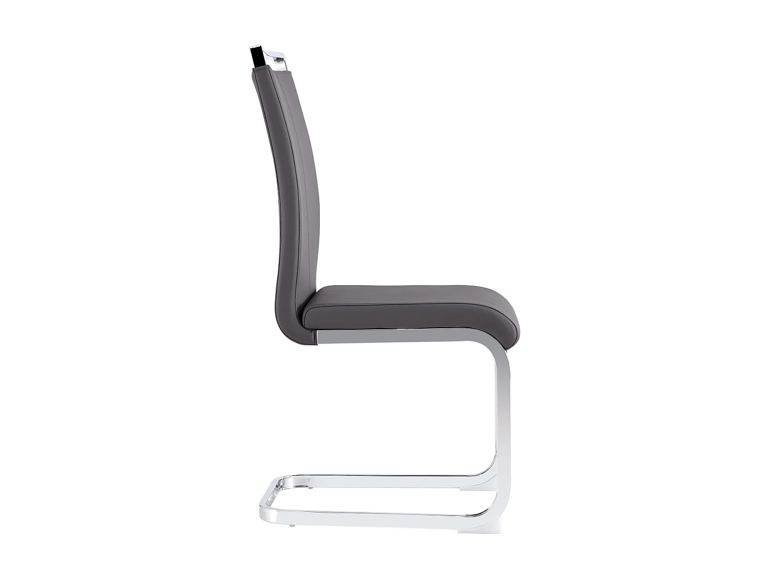 Lot de 4 chaises 42x54x100 cm avec Dossier rembourré Matériau PU en gris pour Salon et salle à manger