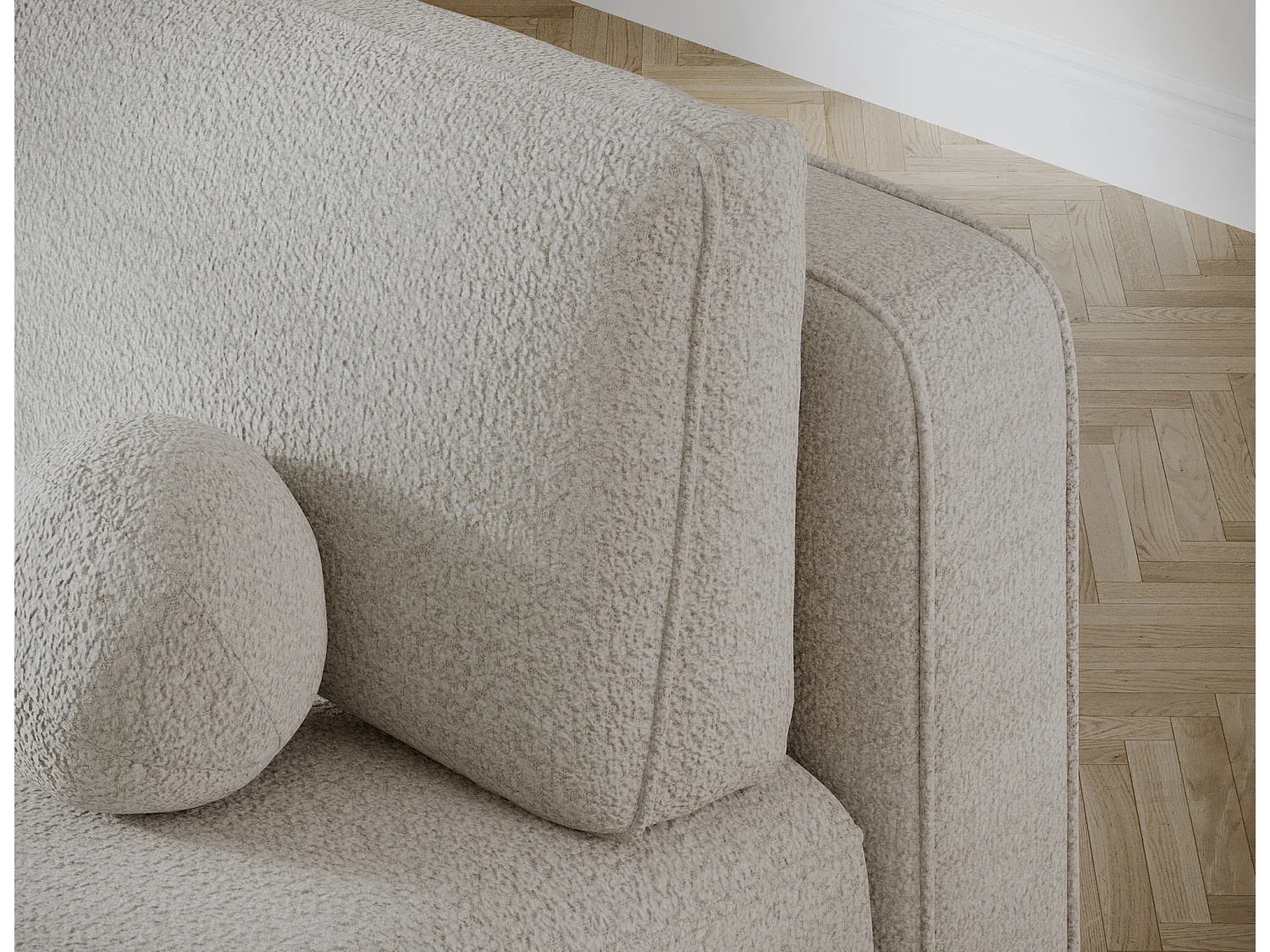 Canapé Anali/revêtement en tissu/fonction couchage/Blanc