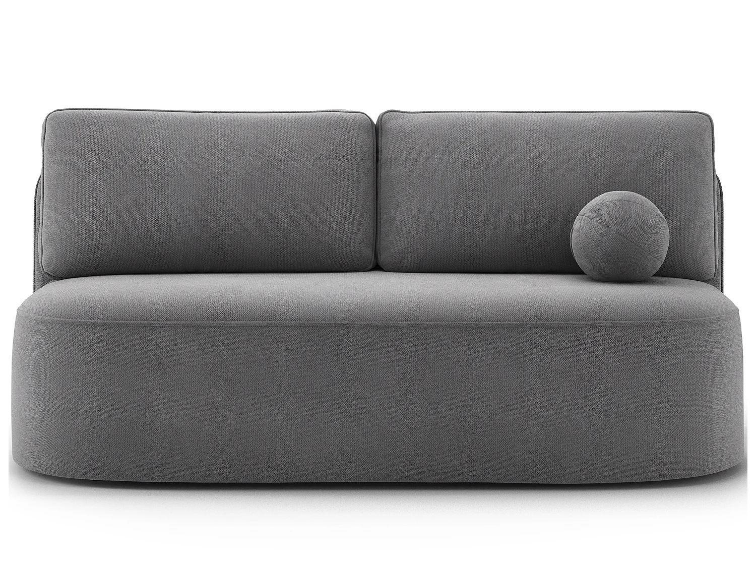 Canapé convertible 2 places KOURA tissu doux avec coffre – 193cm-Gris foncé