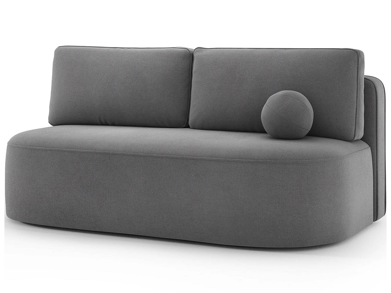 Canapé convertible 2 places KOURA tissu doux avec coffre – 193cm-Gris foncé