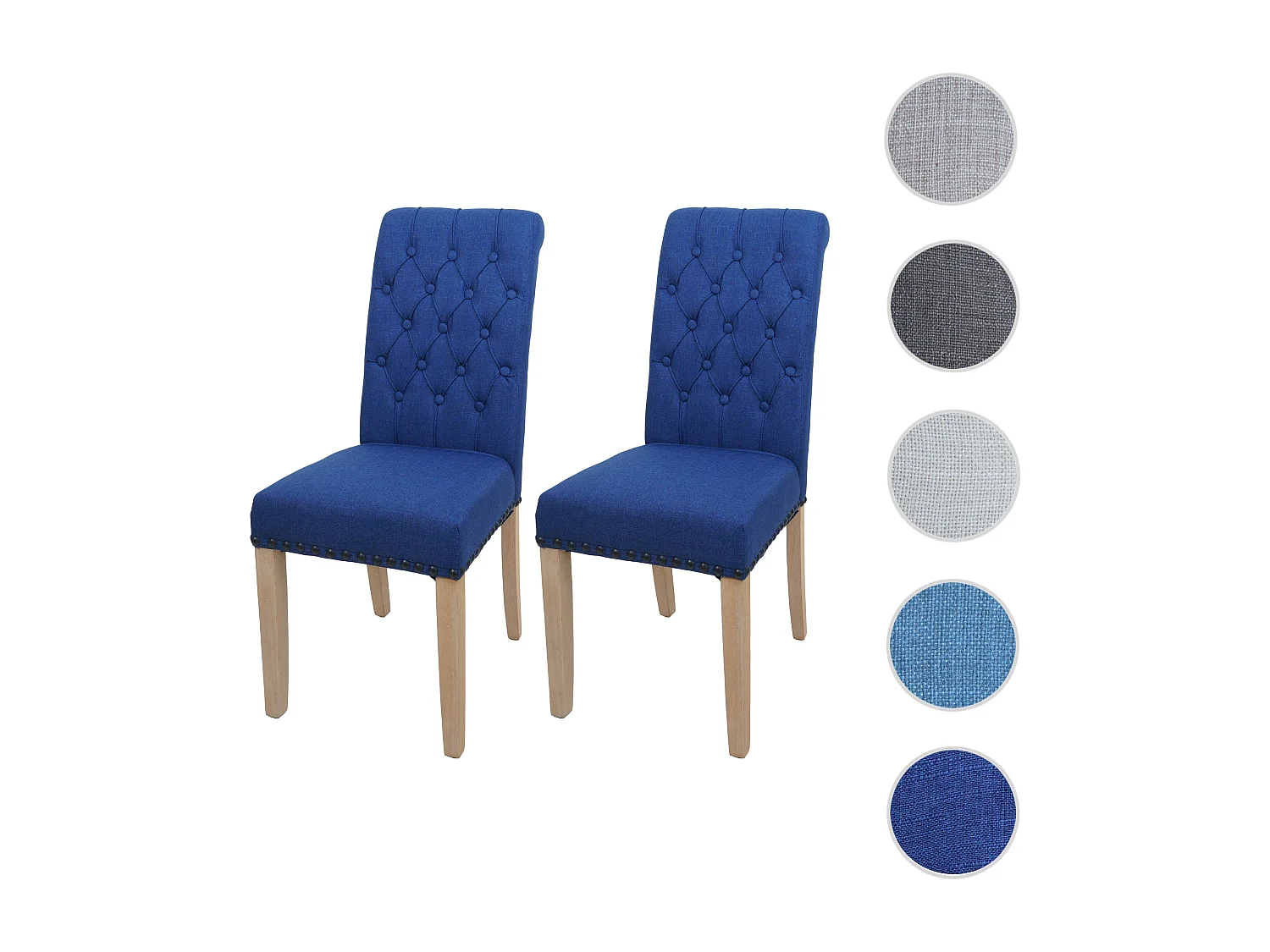 Esszimmerstuhl MCW-O66 (2er-Set), Dunkelblau