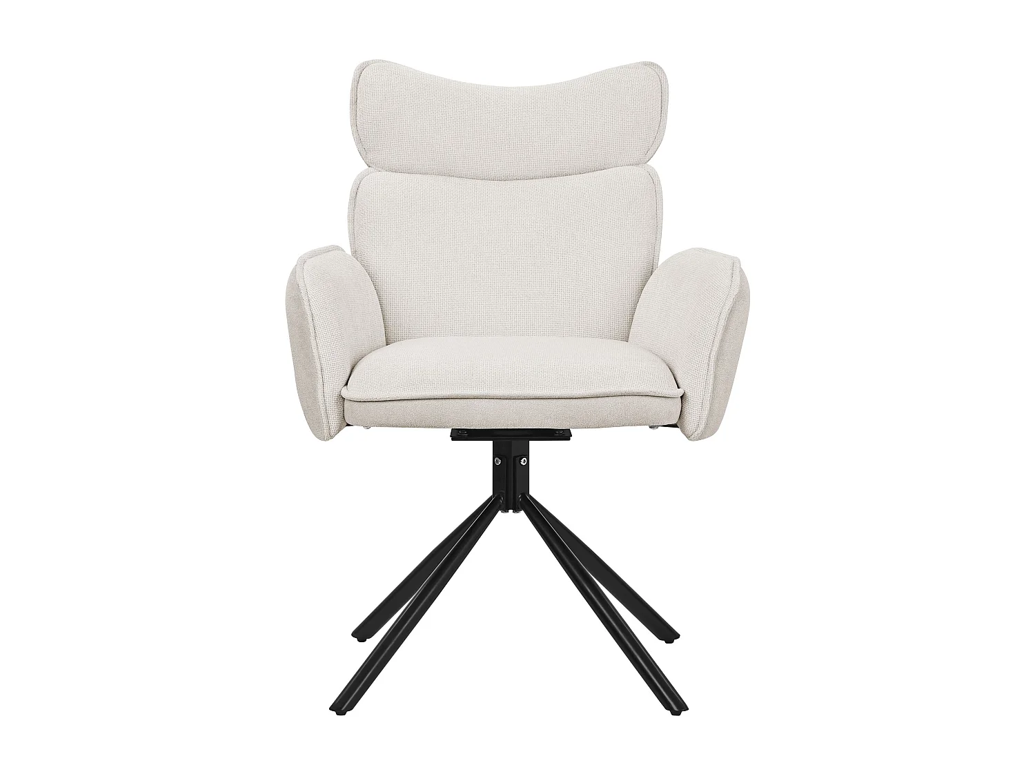 ML-Design Set 4 sedie da scrivania beige con rivestimento in tessuto, girevoli a 360°, poltrona da ufficio con braccioli e schienale, sedia da pranzo