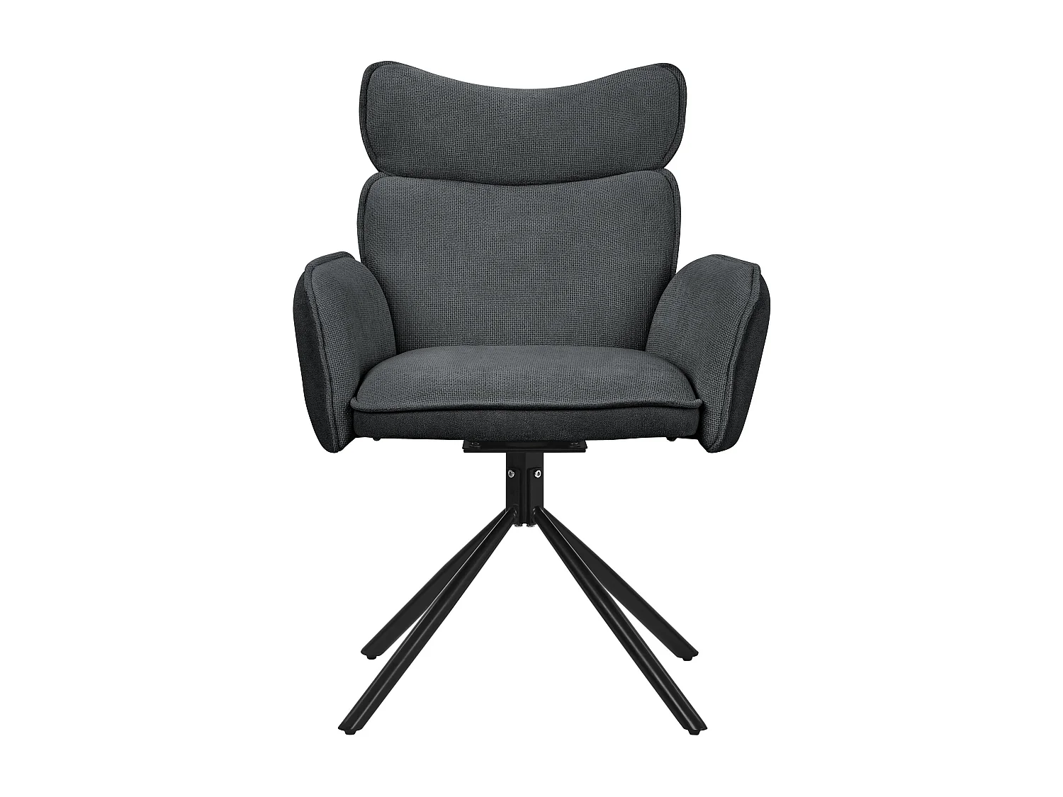 ML-Design Set 4 sedie da scrivania antracite, in tessuto, girevoli a 360°, poltrona da ufficio con braccioli e schienale, sedia da pranzo ergonomica