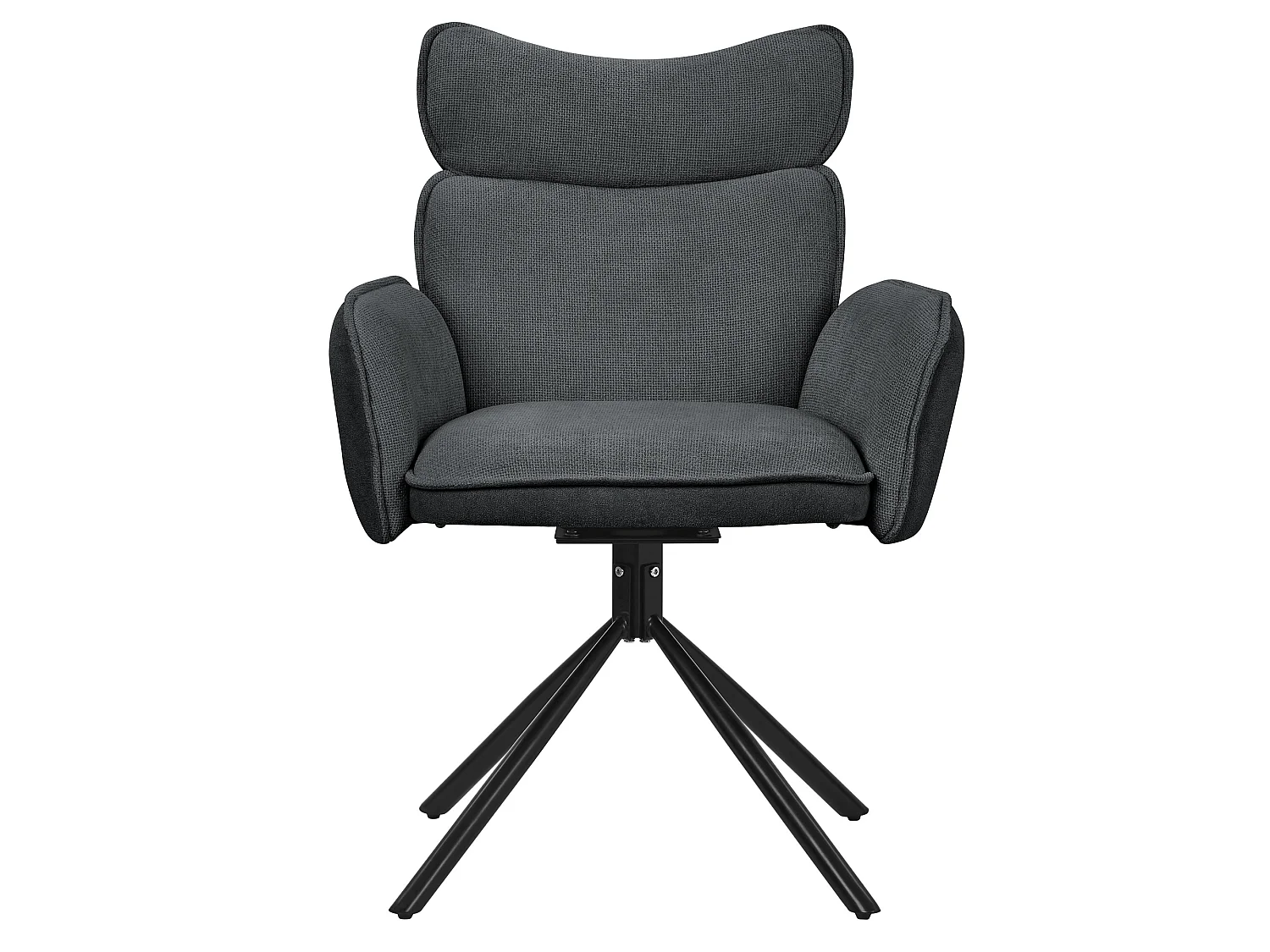 ML-Design 4x Sillas de comedor giratorias 360° antracita con funda de tela, asiento con reposabrazos y respaldo sillón ergonómico de cocina
