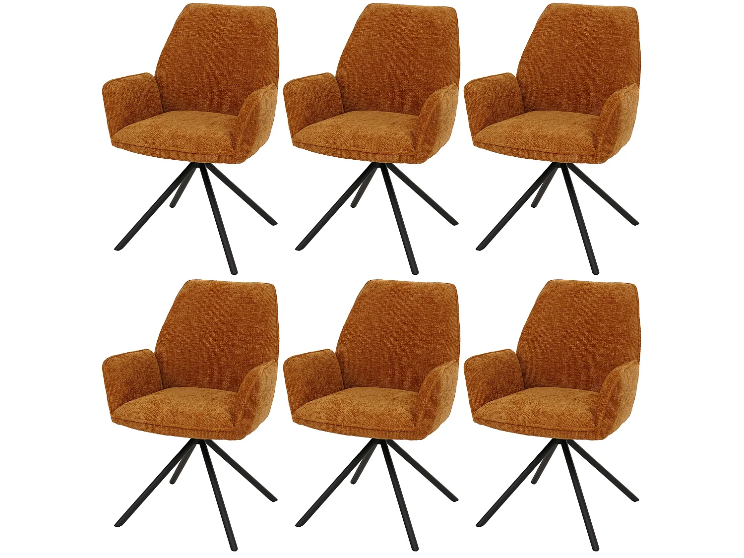 Chaise de salle à manger MCW-G67 (lot de 6),  jaune moutarde