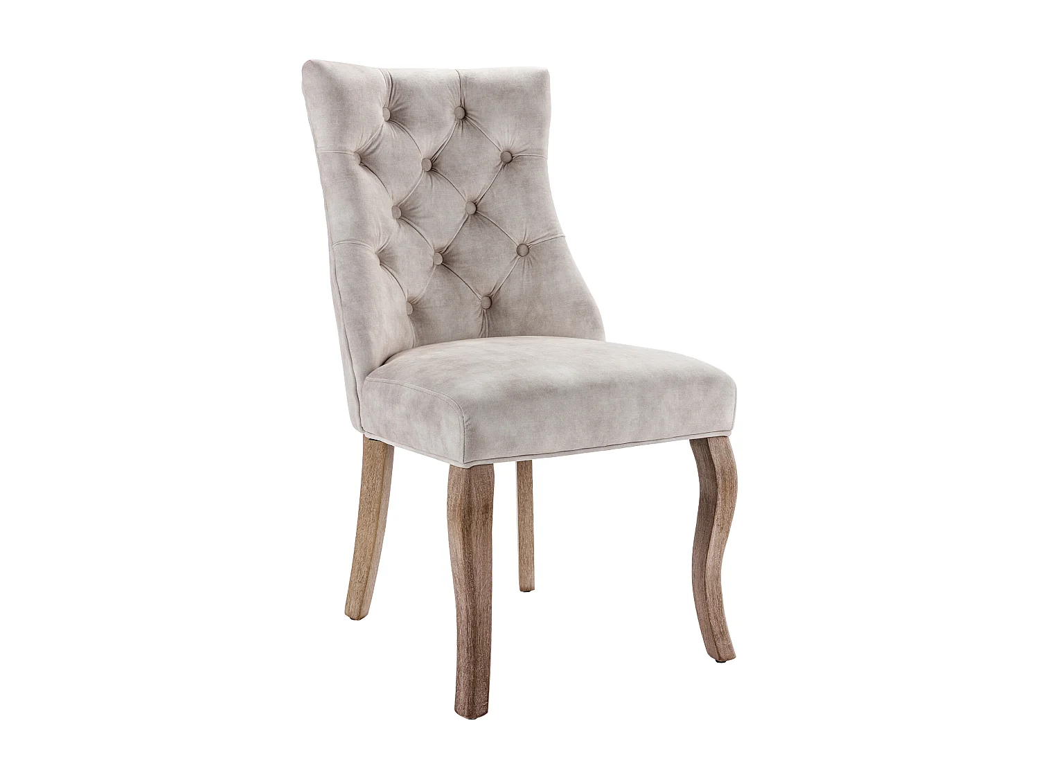 Lot de 4 chaises 51x47x97 cm avec Matière capitonnée Dossier haut en beige pour Salon et salle à manger et bureau