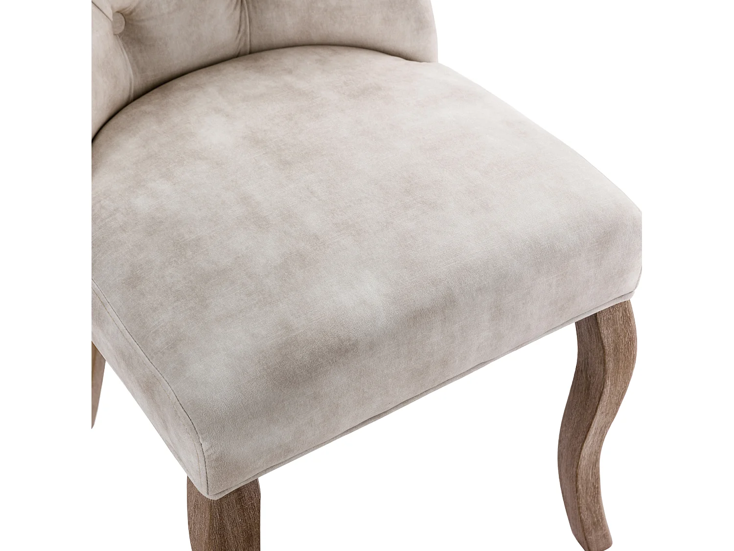 Lot de 4 chaises 51x47x97 cm avec Matière capitonnée Dossier haut en beige pour Salon et salle à manger et bureau