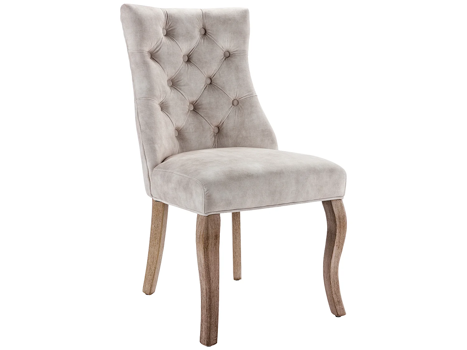 Lot de 4 chaises 51x47x97 cm avec Matière capitonnée Dossier haut en beige pour Salon et salle à manger et bureau