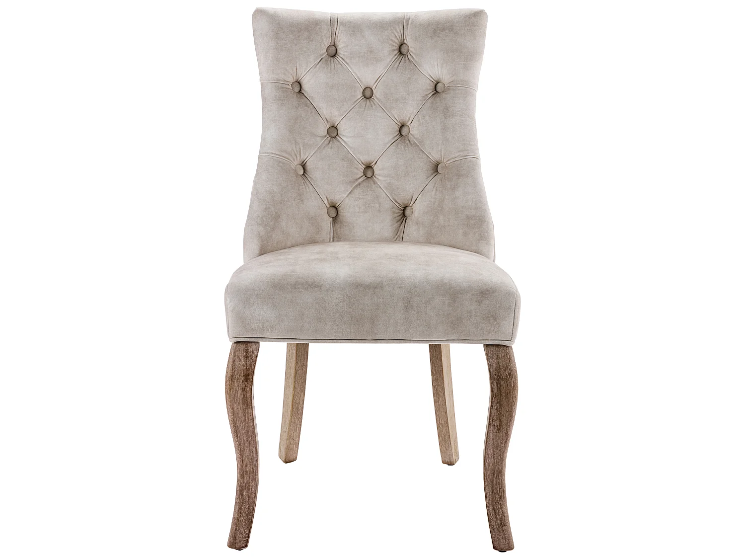 Lot de 4 chaises 51x47x97 cm avec Matière capitonnée Dossier haut en beige pour Salon et salle à manger et bureau