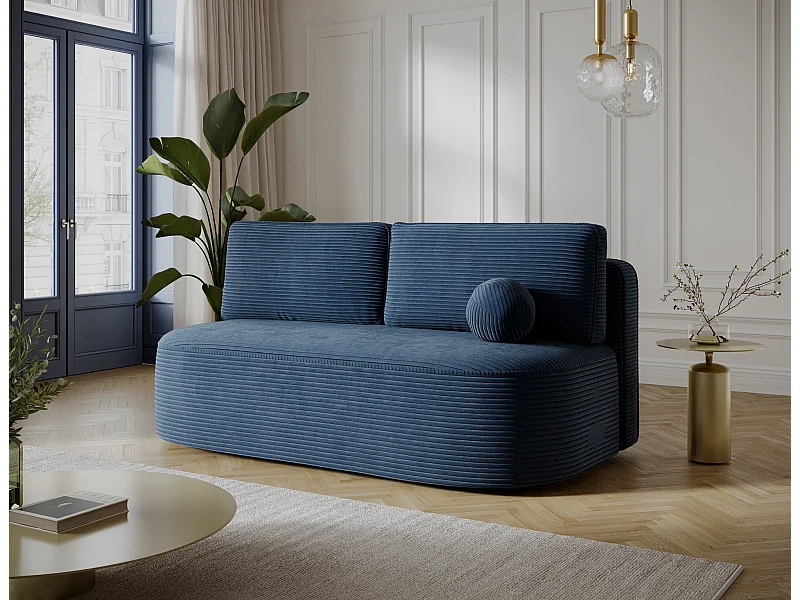 Divano Anali/rivestimento in tessuto/funzione letto/Blu