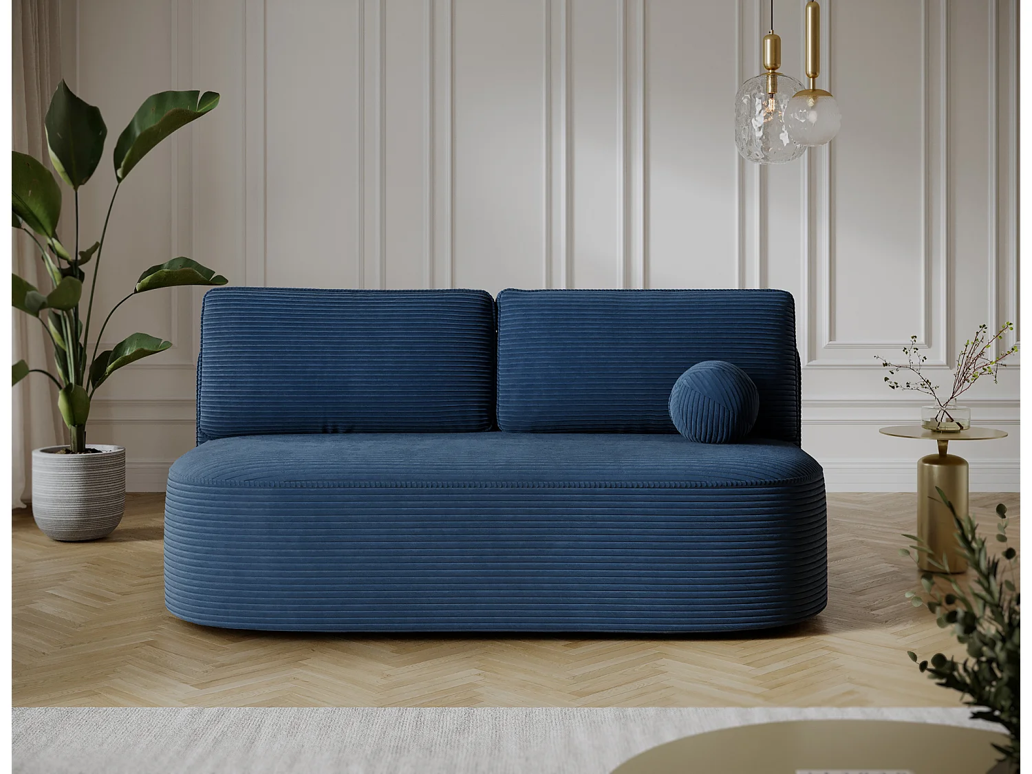 Canapé Anali/revêtement en tissu/fonction couchage/Bleu