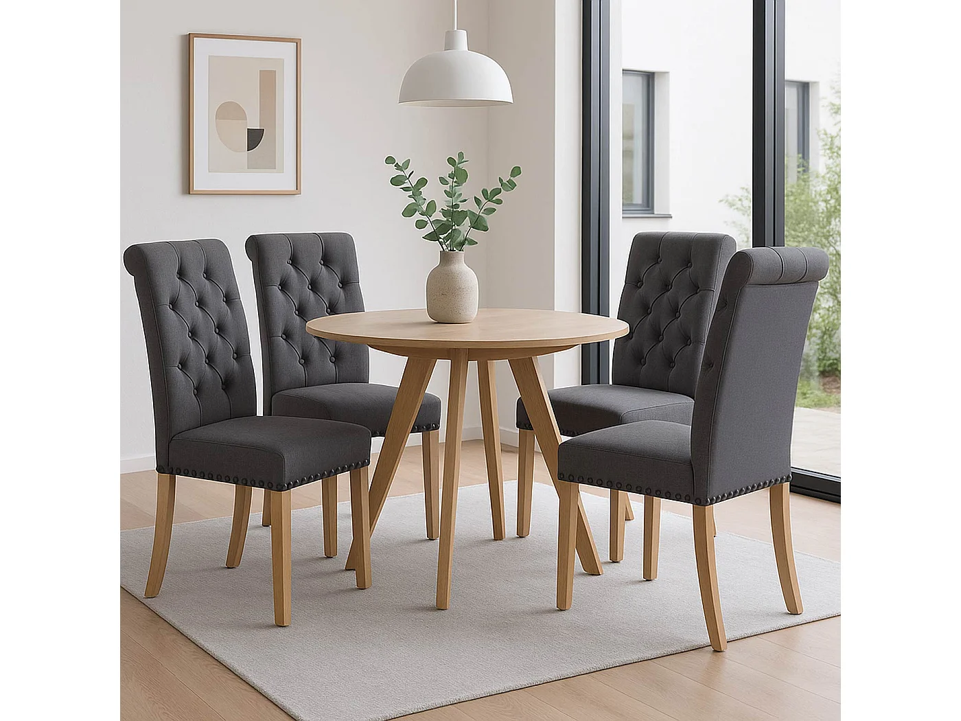 Eetkamerstoel MCW-O66 (set van 2),  grijs