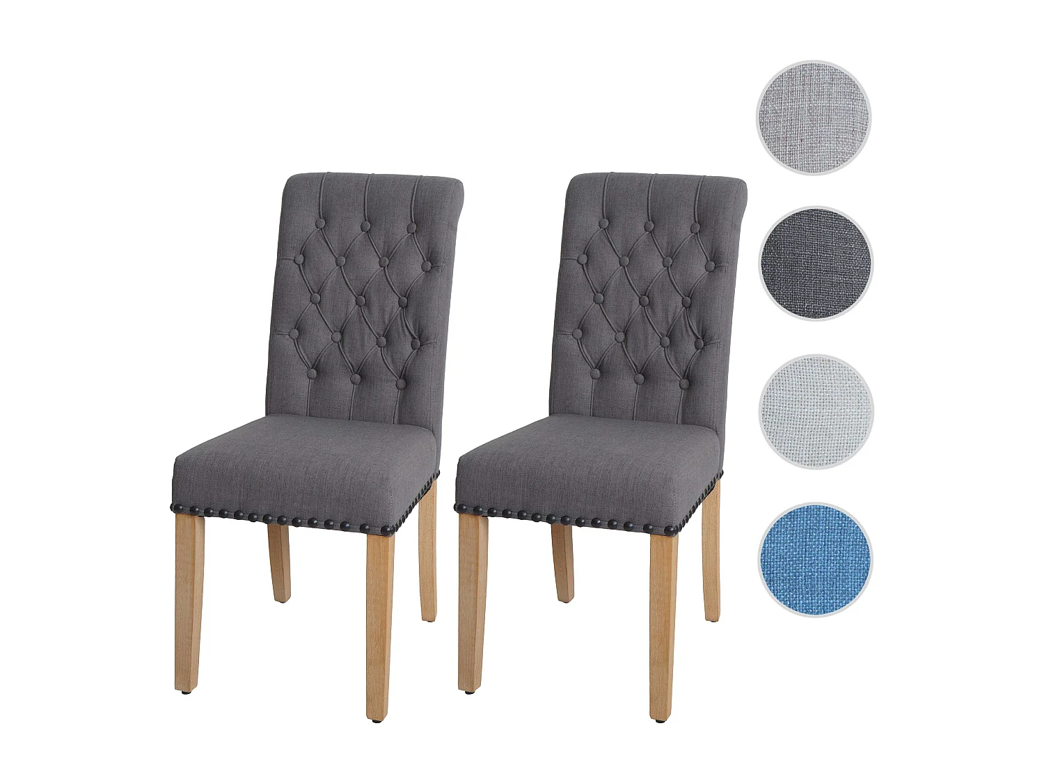 Eetkamerstoel MCW-O66 (set van 2),  grijs