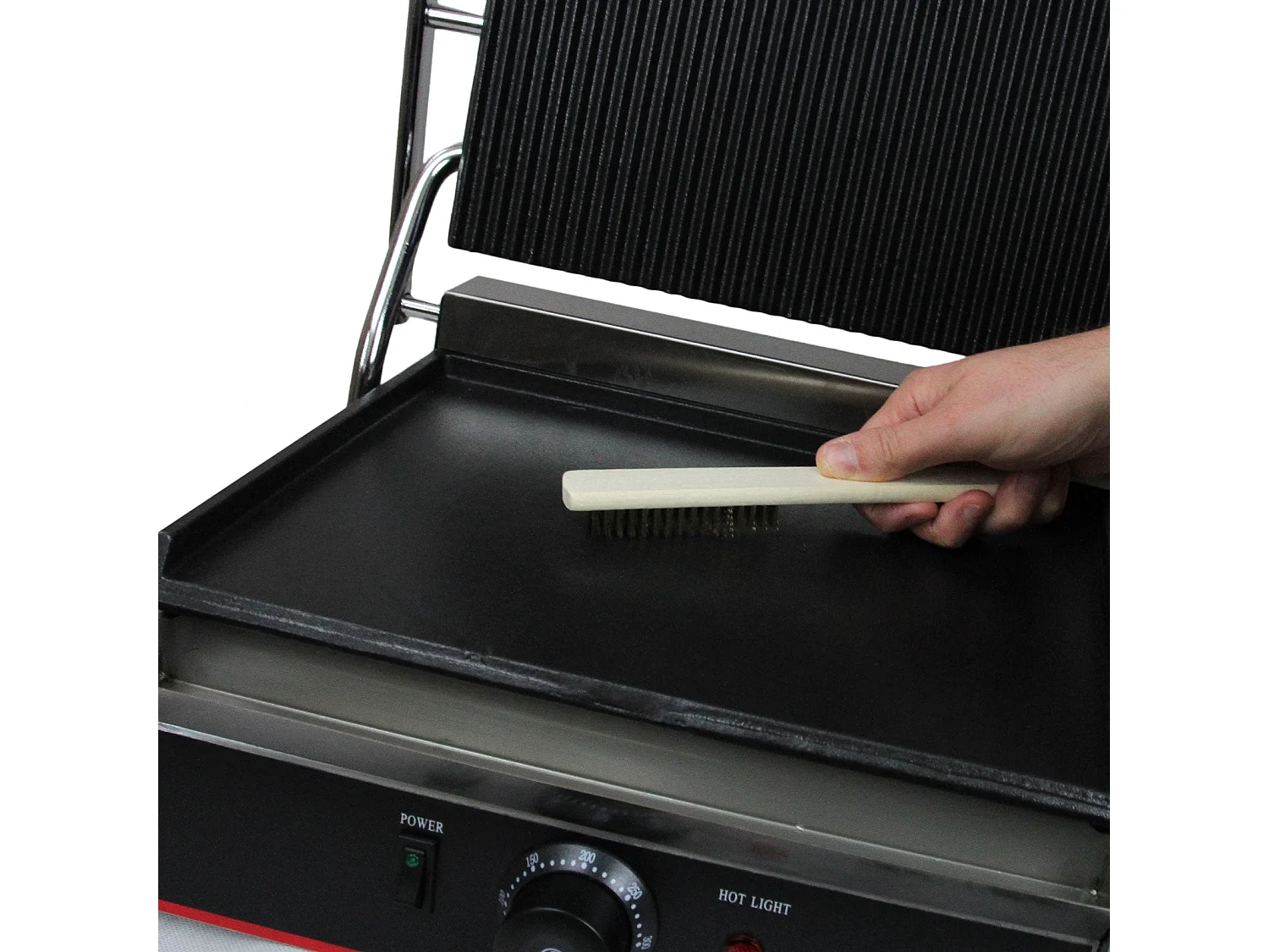 KuKoo Edelstahl Panini Grill 1/2 glatt-1/2 gerillt