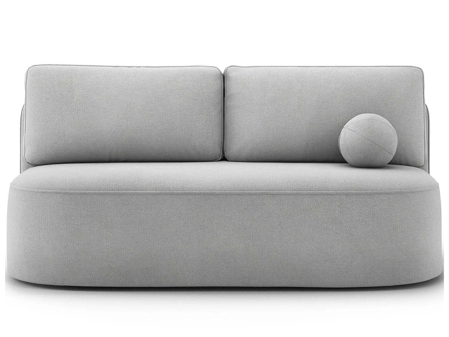 Canapé convertible 2 places KOURA tissu doux avec coffre – 193cm-Gris clair