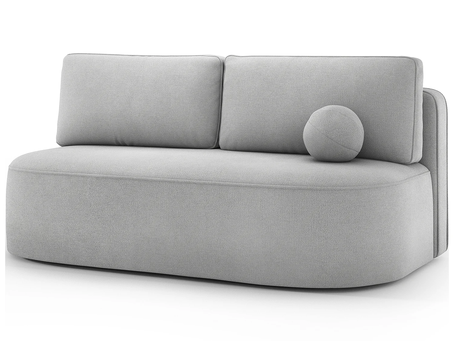 Canapé convertible 2 places KOURA tissu doux avec coffre – 193cm-Gris clair
