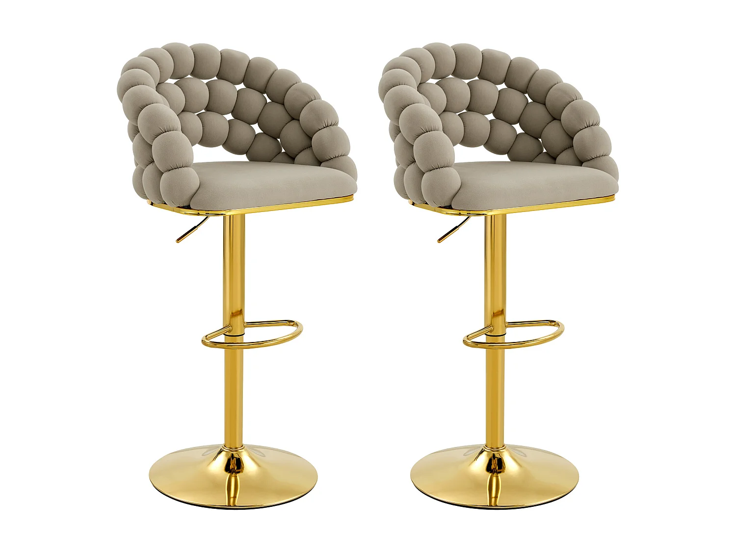 Lot de 2 chaises Réglable Style scandinave Fonctionnel Piètement métal dé Idéal pour bar Gris