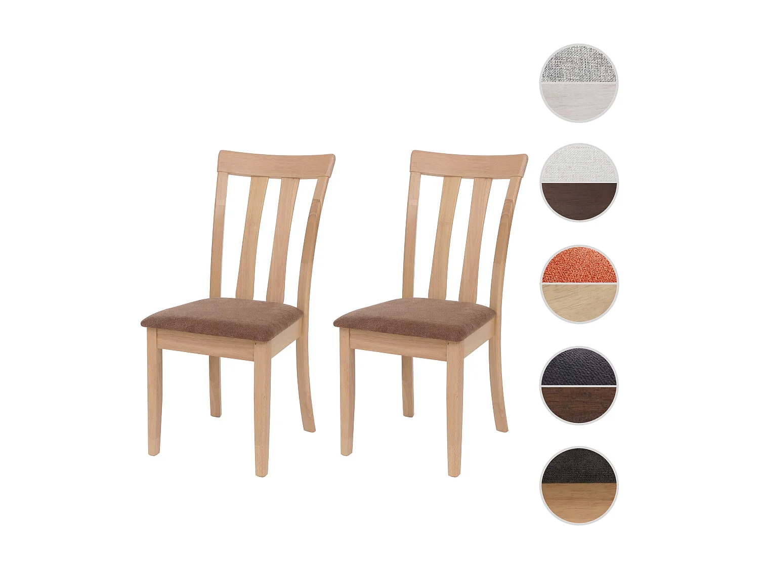 Chaise de salle à manger MCW-G46 (lot de 2),  structure couleur naturelle, marron