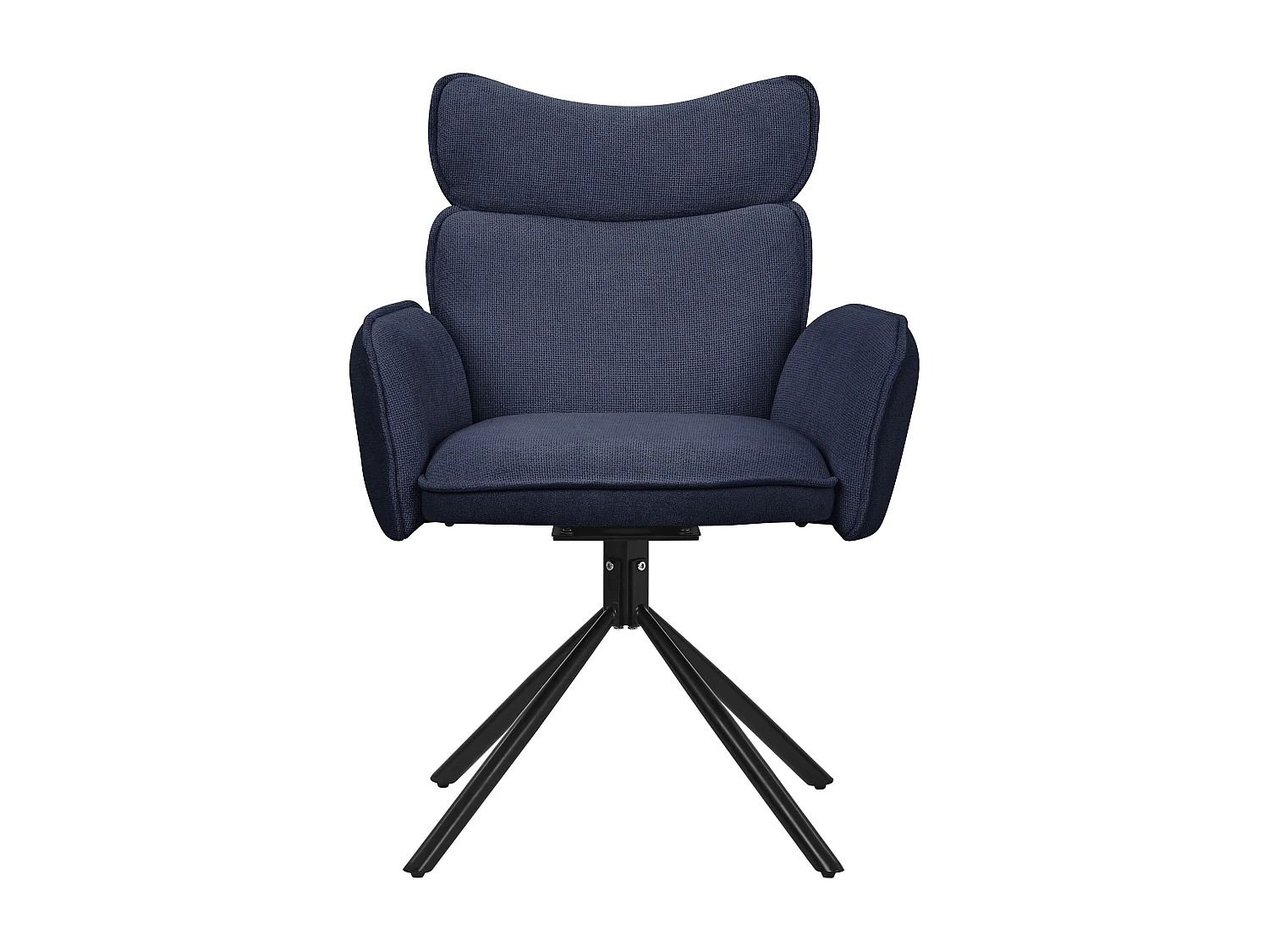 ML-Design Set 2 sedie da scrivania blu scuro, rivestimento in tessuto, girevoli a 360°, poltrona da ufficio con braccioli e schienale, sedia da pranzo