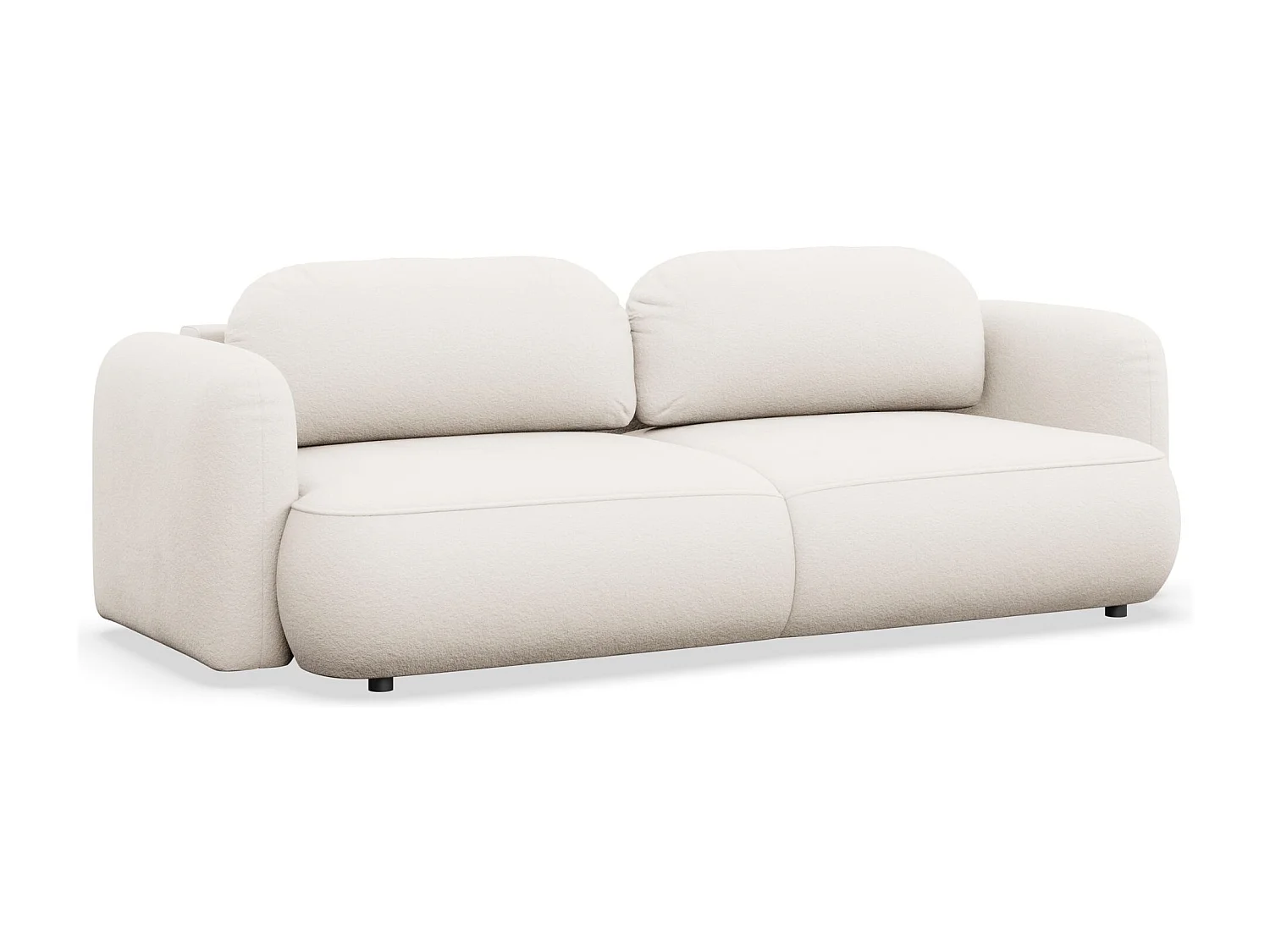 Canapé convertible 3 places – tissu chenille – crème – TVOYA