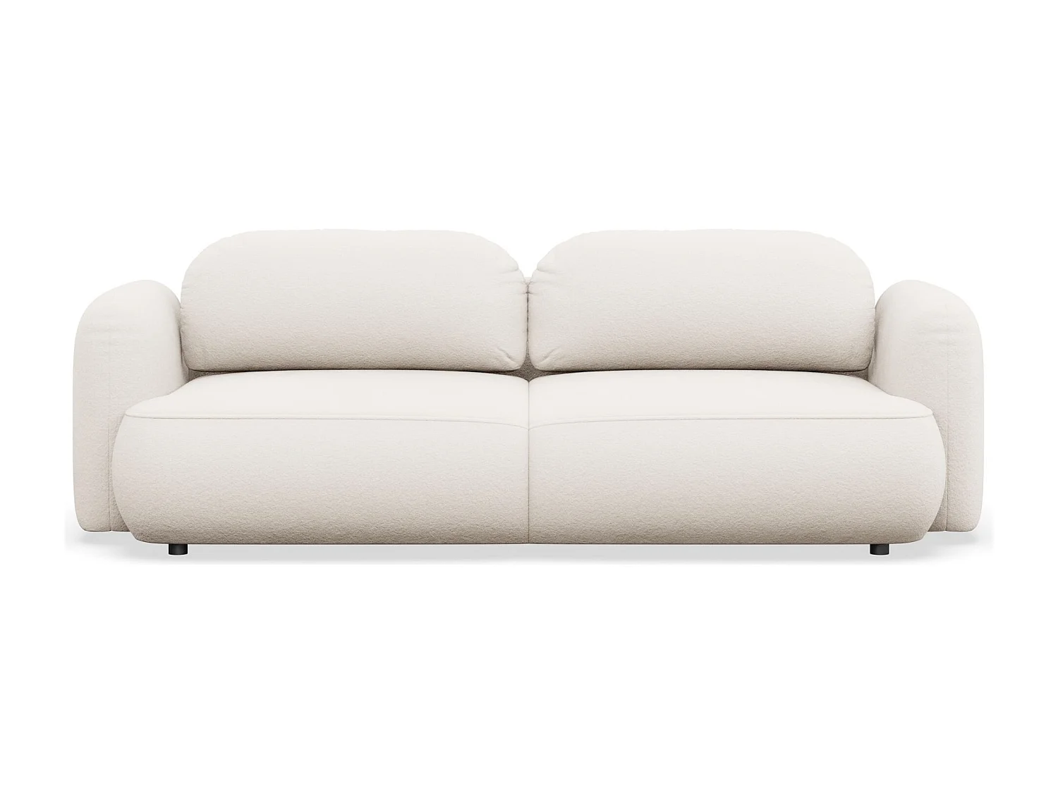 Canapé convertible 3 places – tissu chenille – crème – TVOYA