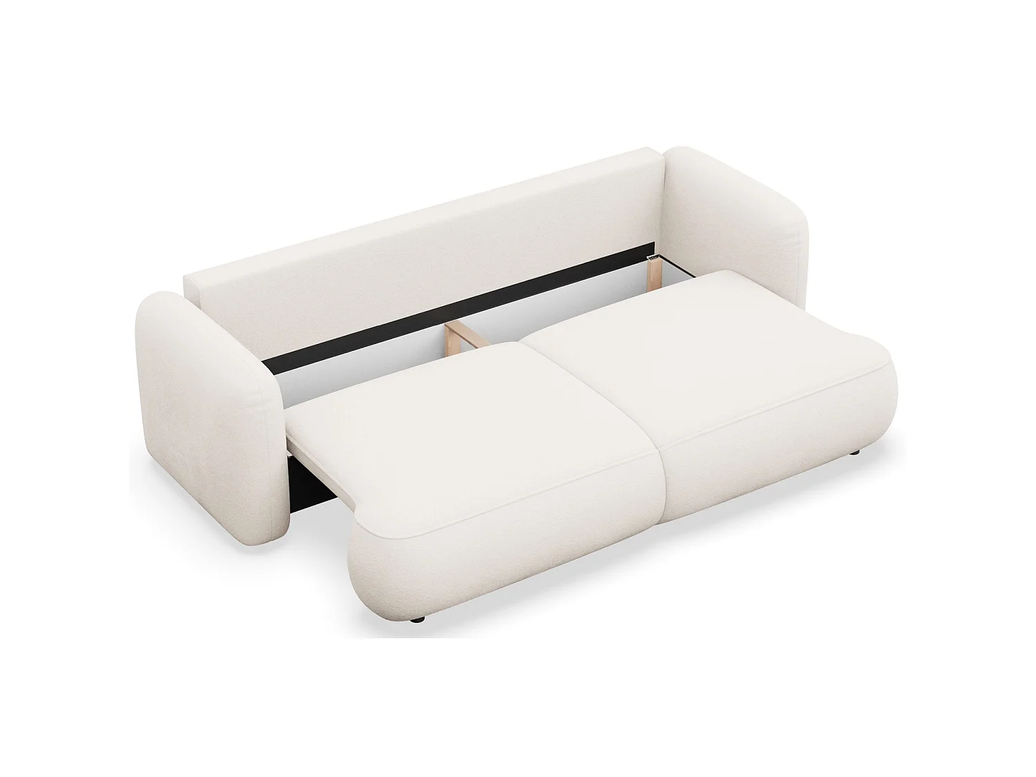 3-Sitzer Schlafsofa – Chenille-Bezug – Creme – TVOYA