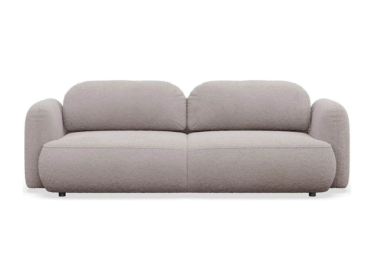 3-Sitzer Schlafsofa – Bouclé-Bezug – Graubeige – TVOYA
