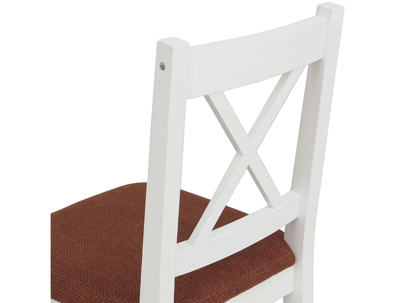 Eetkamerstoel MCW-F77 (set van 2),  wit, bekleding terracotta