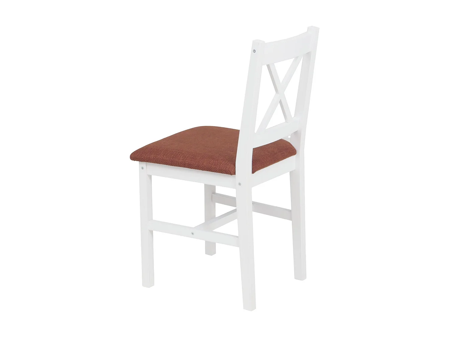 Chaise de salle à manger MCW-F77 (lot de 2),  blanc, rembourrage terracotta