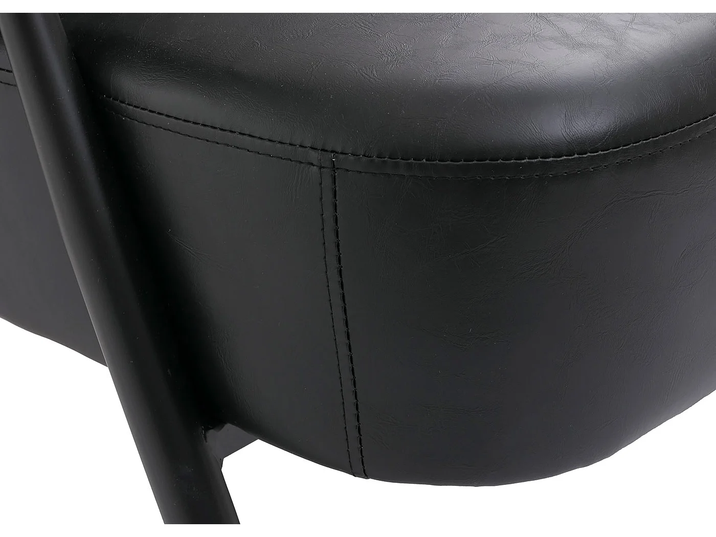 Divano a 2 posti MCW-P30, sofà elegante imbottito/lounge Couch Vintage Retro Industrial Metallo ecopelle ~ nero