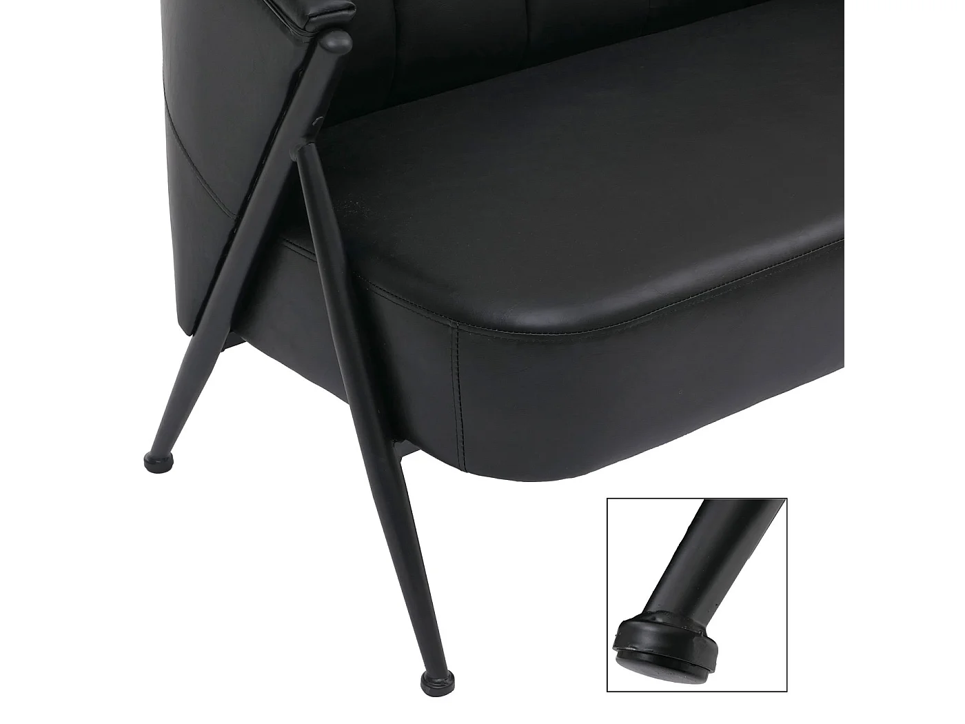 2er-Sofa MCW-P30, Schwarz