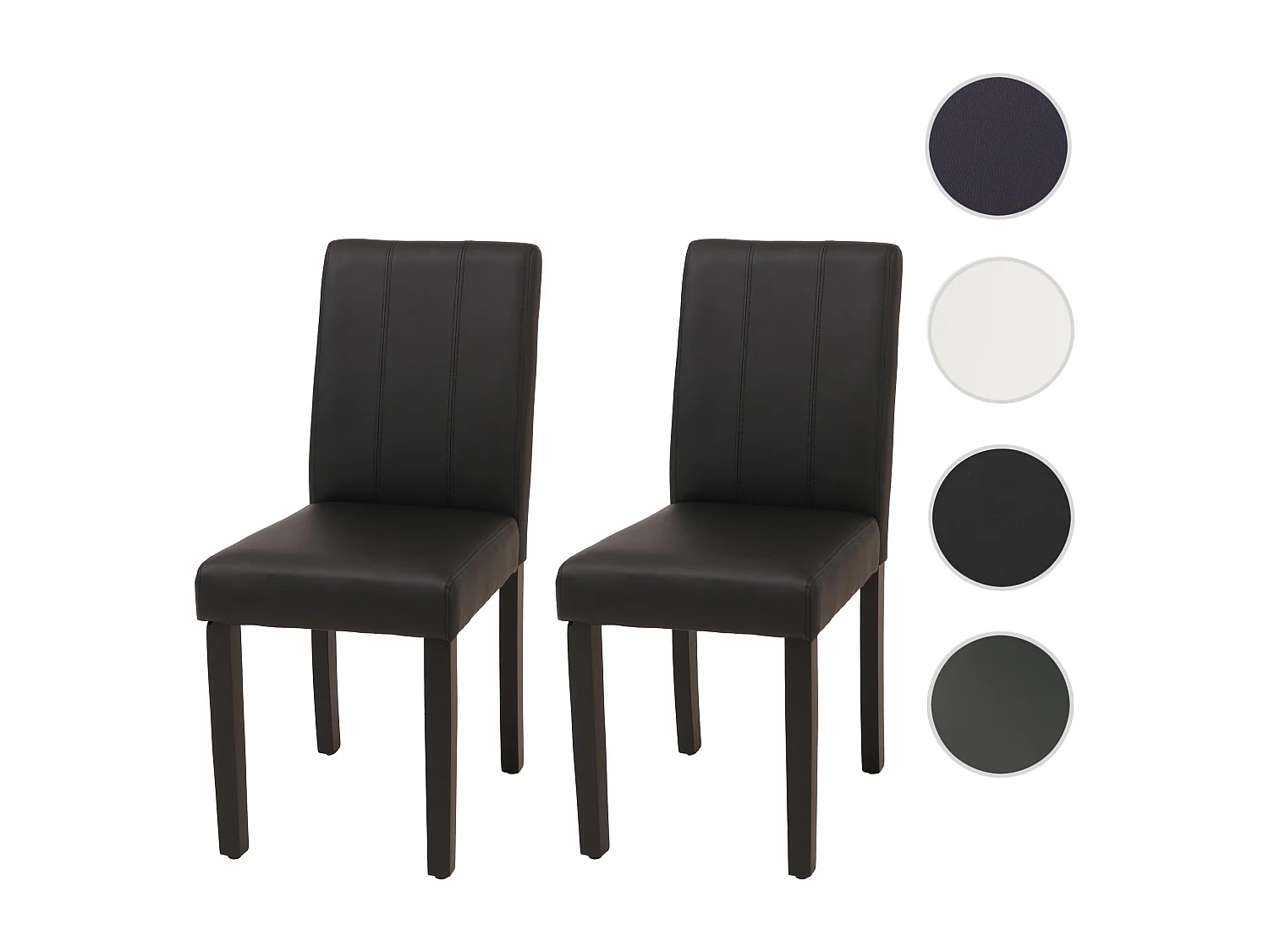 Chaise de salle à manger MCW-O65d (lot de 2),  noir