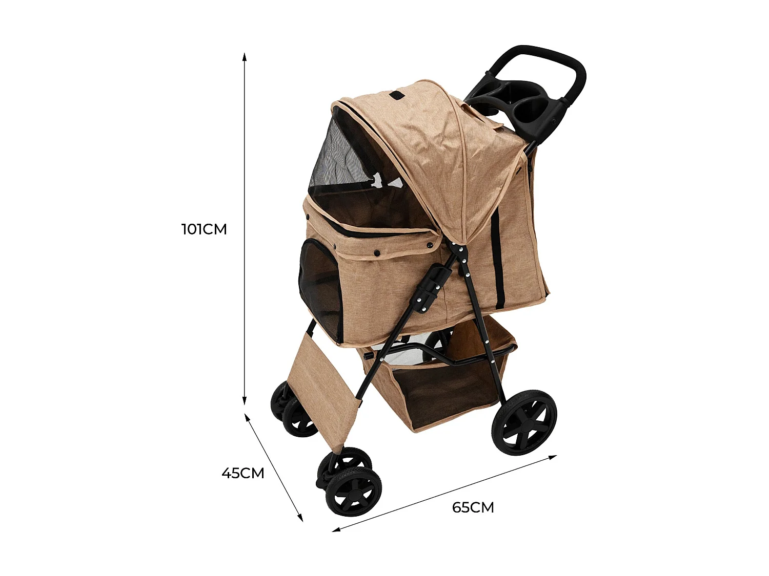 Poussette pour Animal de Compagnie – Beige