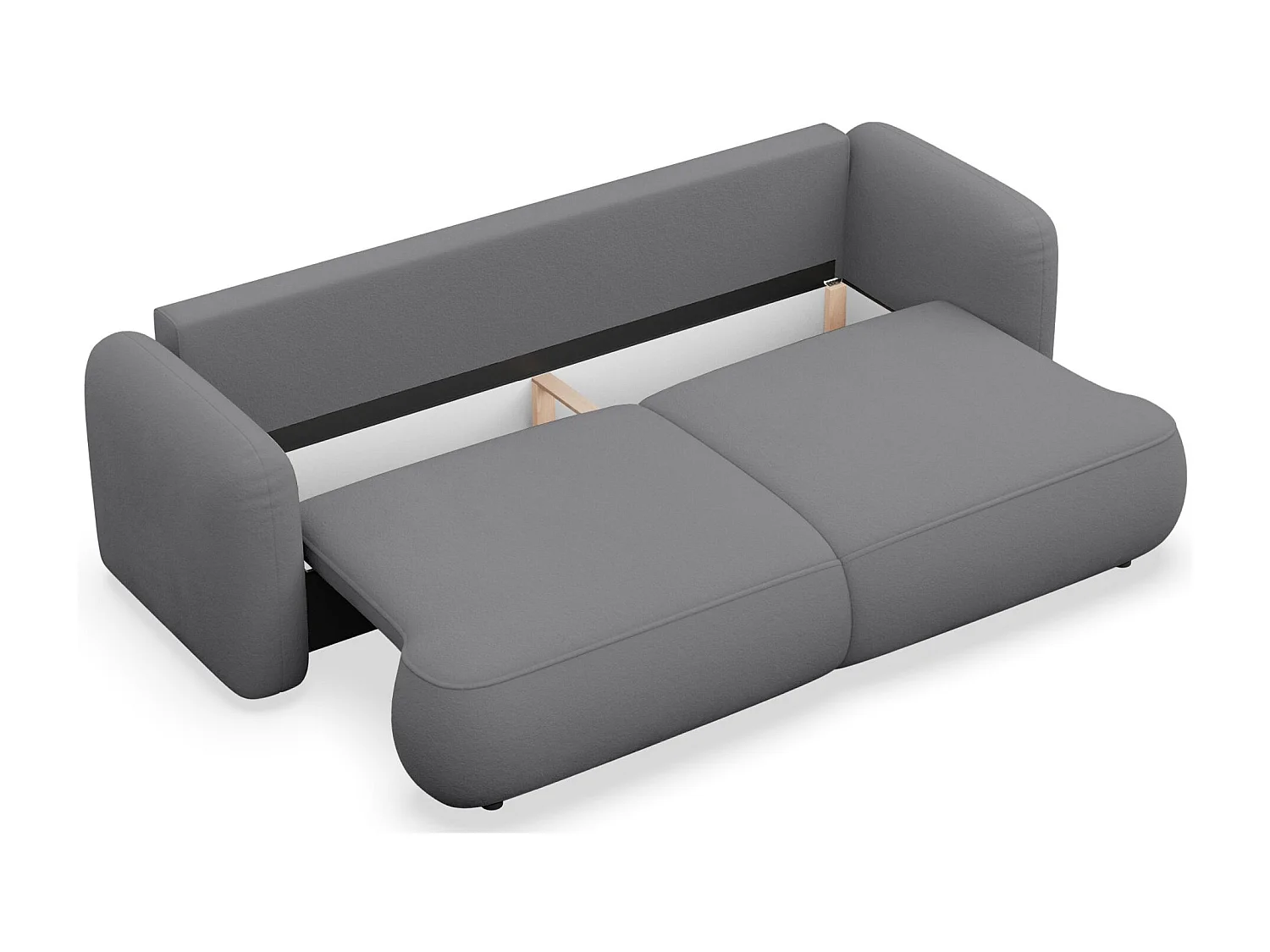Canapé convertible 3 places – tissu chenille – gris – TVOYA