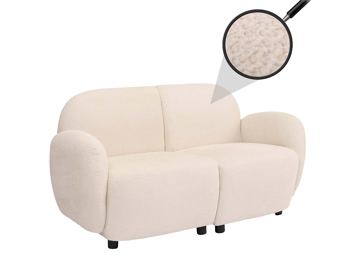 2er-Sofa MCW-P33, Creme