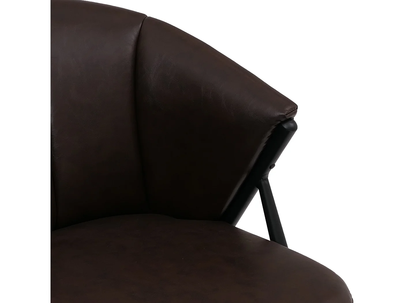 Divano a 2 posti MCW-P30, divano a due posti imbottito/lounge Couch Vintage Retro Industrial Metallo ecopelle ~ marrone scuro