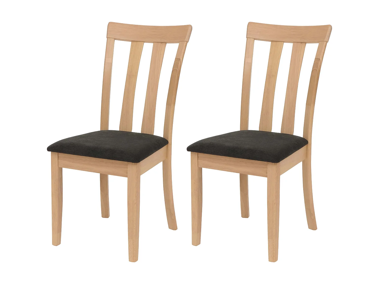 Chaise de salle à manger MCW-G46 (lot de 2),  piètement couleur naturelle, noir